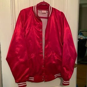 Red "letter jacket" or "baseball jacket"